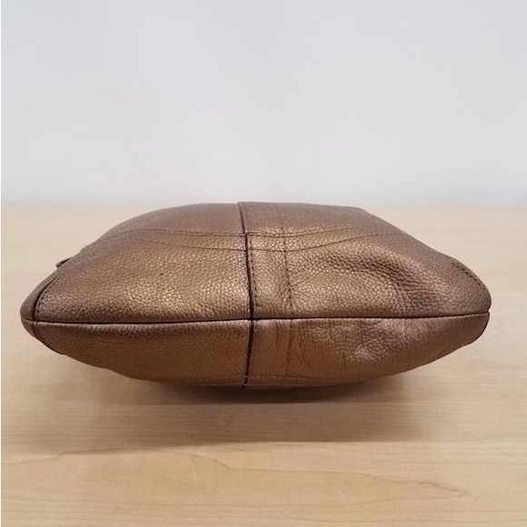 Coach Bronze Metallic Pebble Leather Shoulder Bag Purse Handbag F19722 - Picture 4 of 5